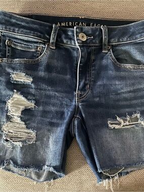 American Eagle Outfitters Distressed Dark Blue Denim Men’s Shorts